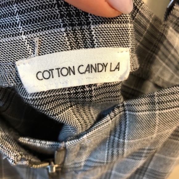 Cotton Candy LA Plaid Belted Romper - Picture 6 of 7